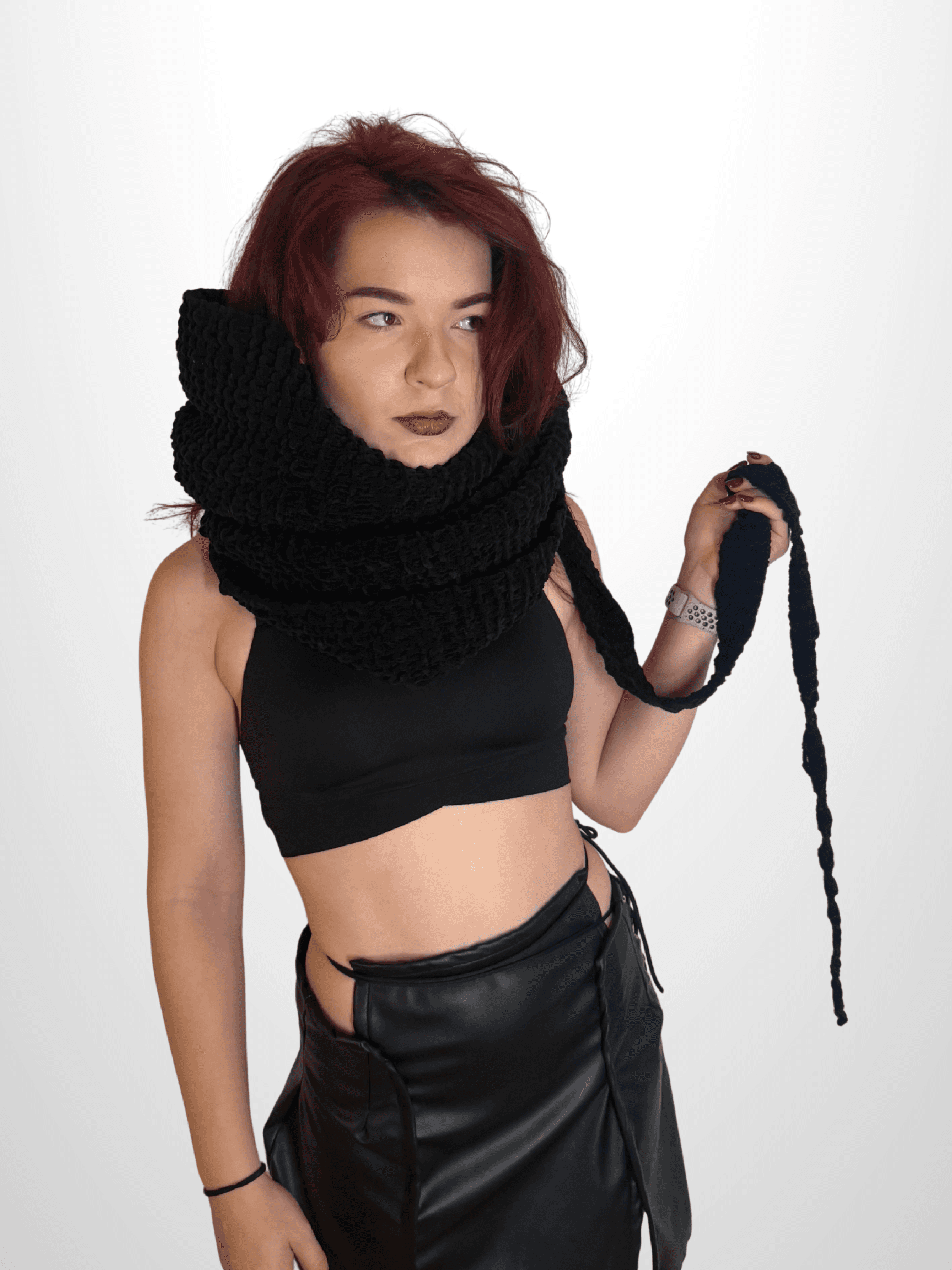 DRIP DROP SCARF in black — accessories by Berlakva, photo 4
