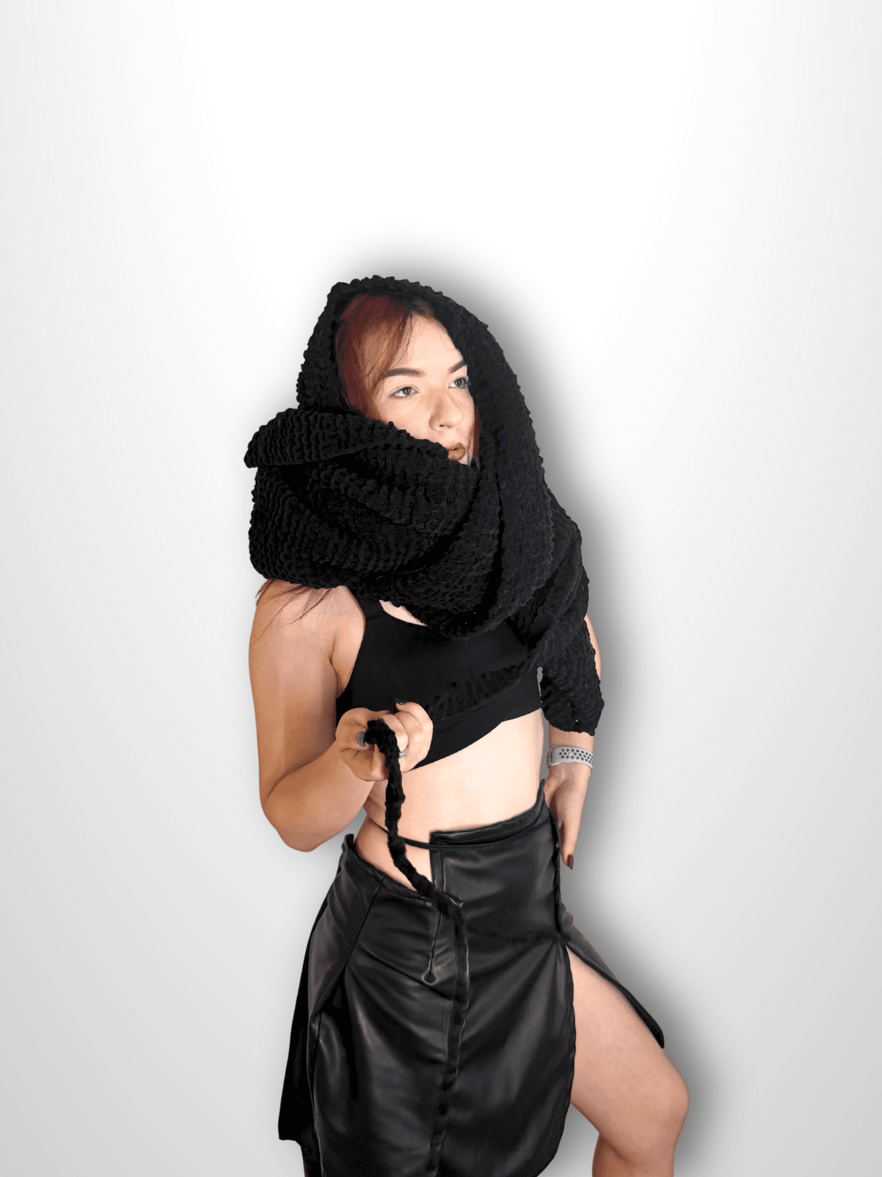 DRIP DROP SCARF in black — accessories by Berlakva, photo 9