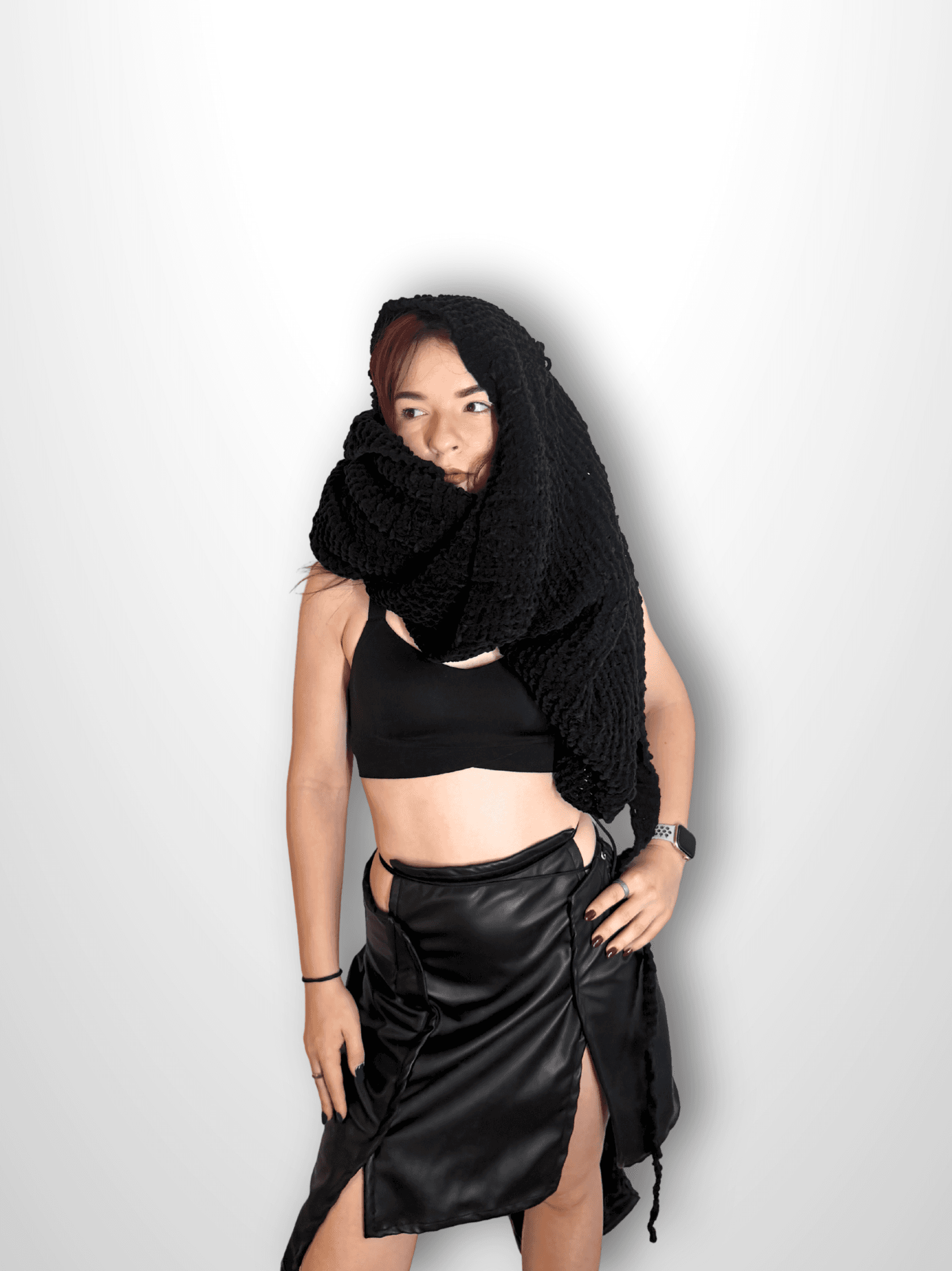 DRIP DROP SCARF in black — accessories by Berlakva, photo 5