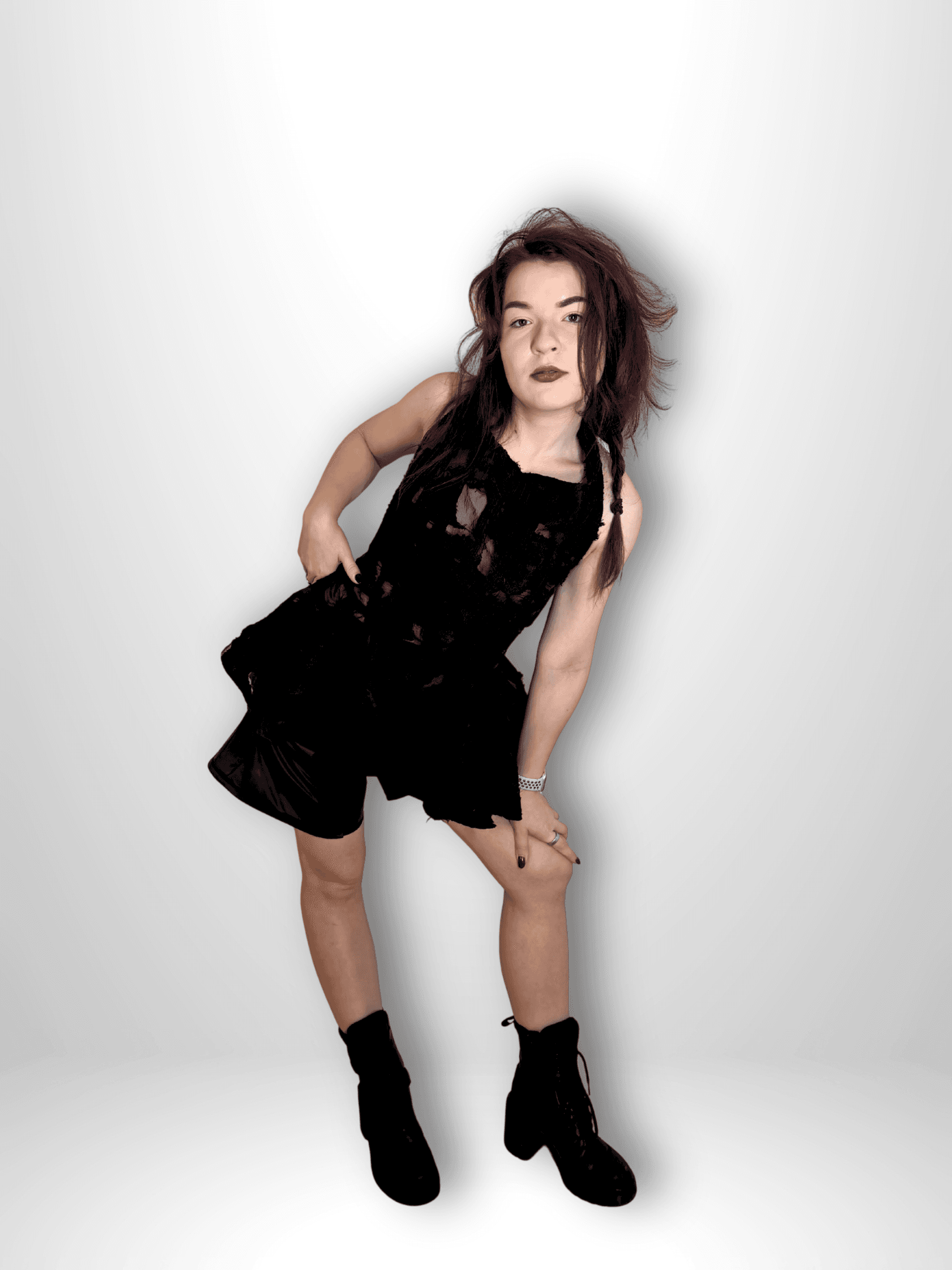 DISTRESSED TOP in black — tops by Berlakva, photo 2