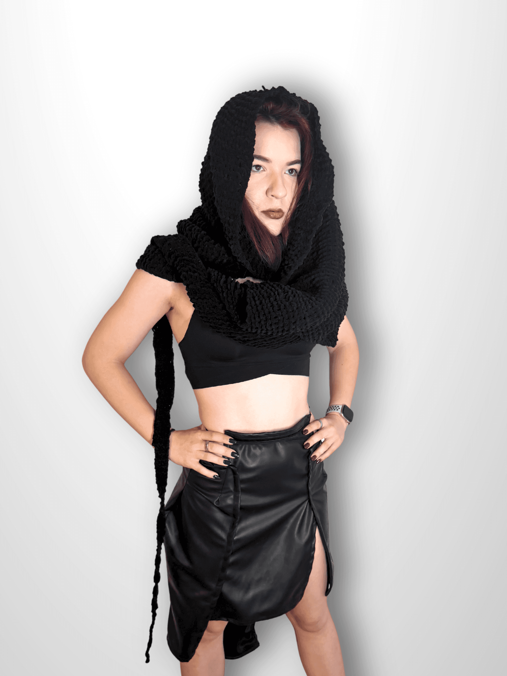DRIP DROP SCARF in black — accessories by Berlakva