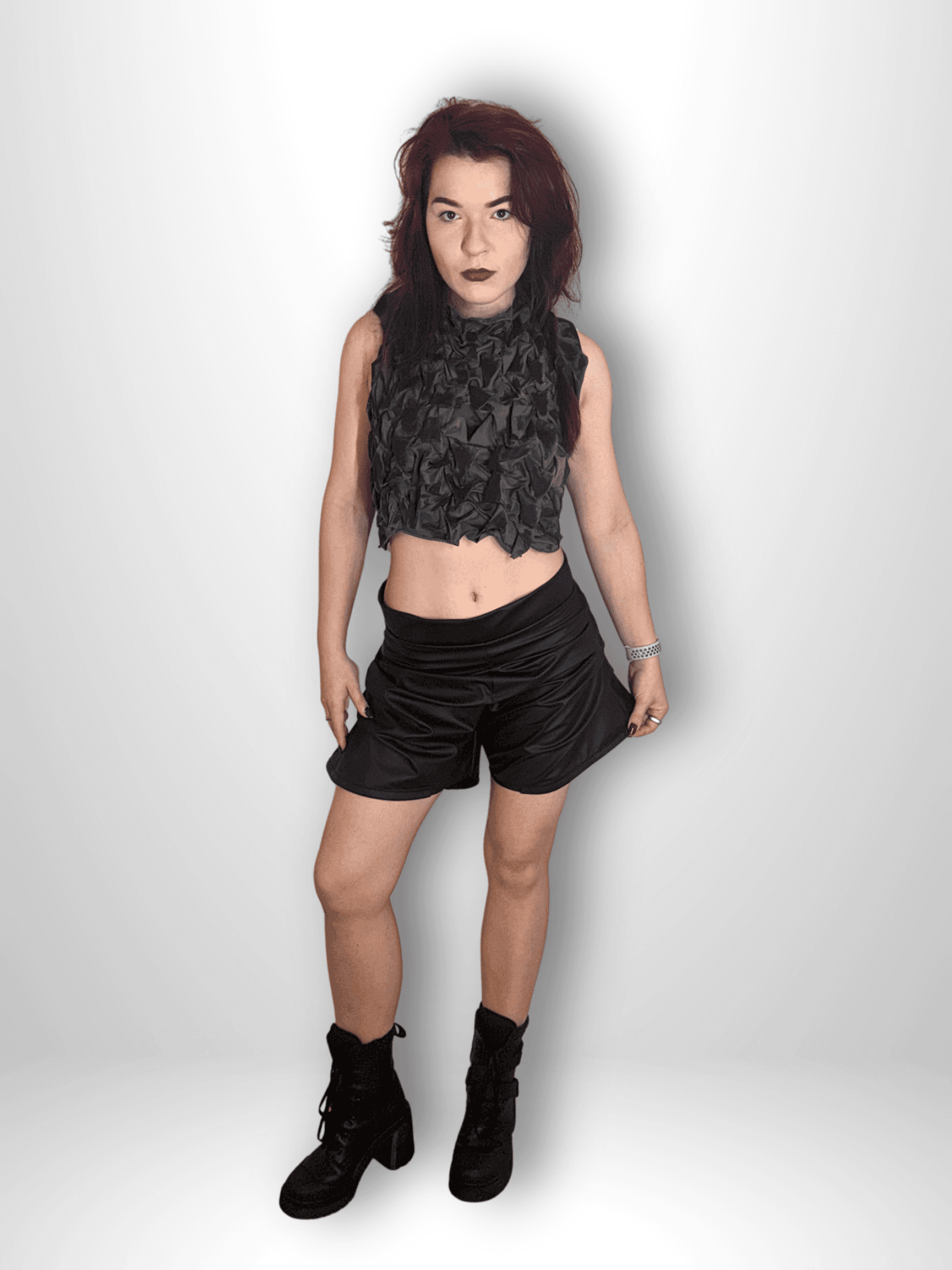 FLARE RIB SHORTS in black — shorts by Berlakva