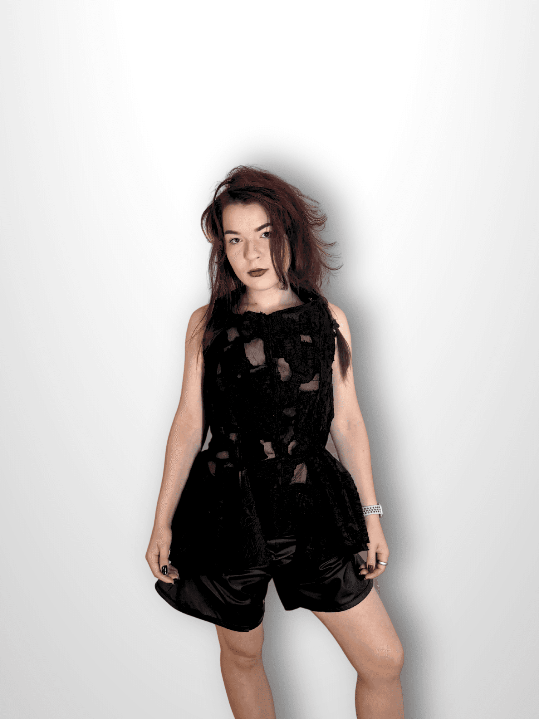 DISTRESSED TOP in black — tops by Berlakva