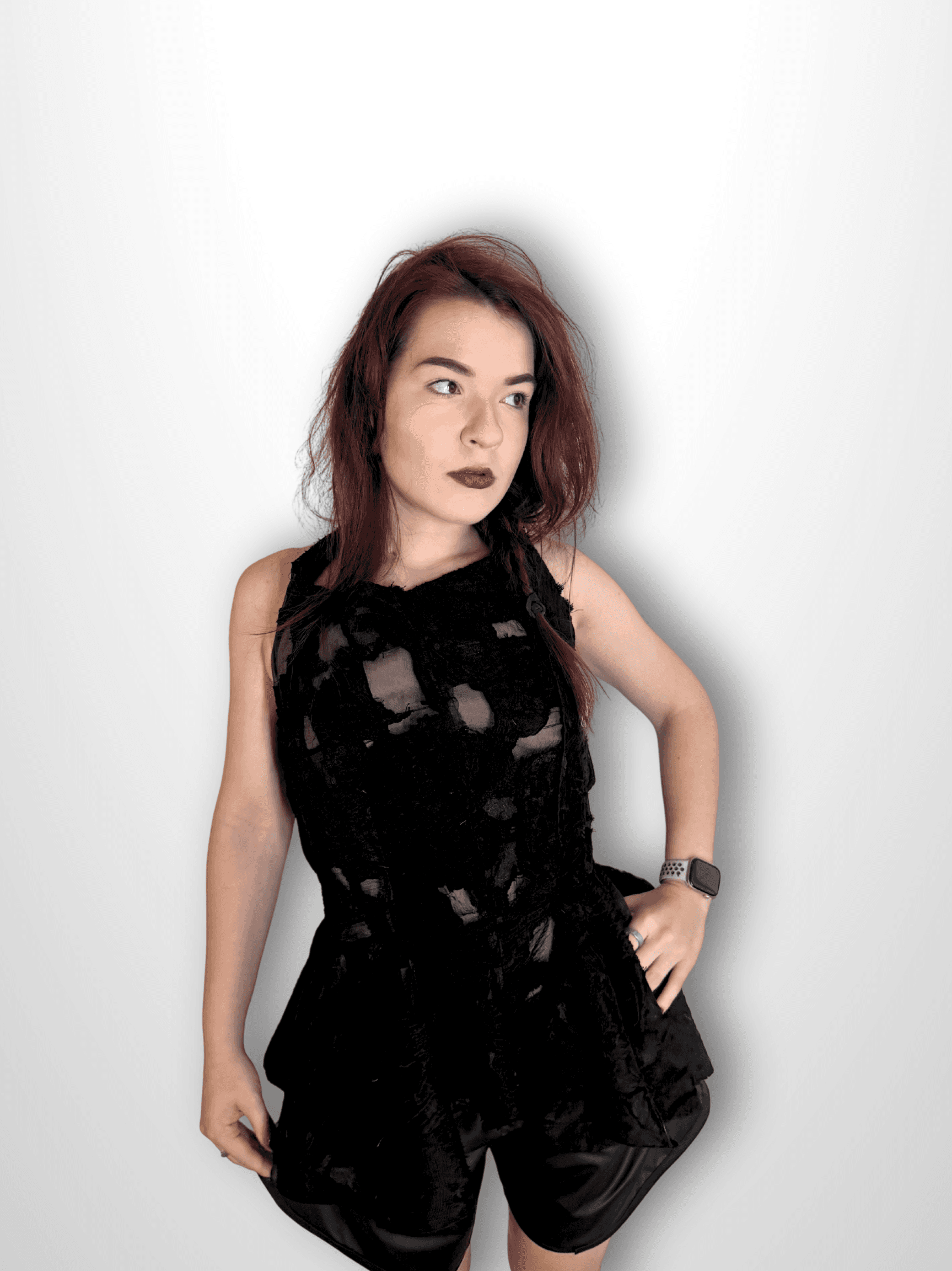 DISTRESSED TOP in black — tops by Berlakva, photo 6